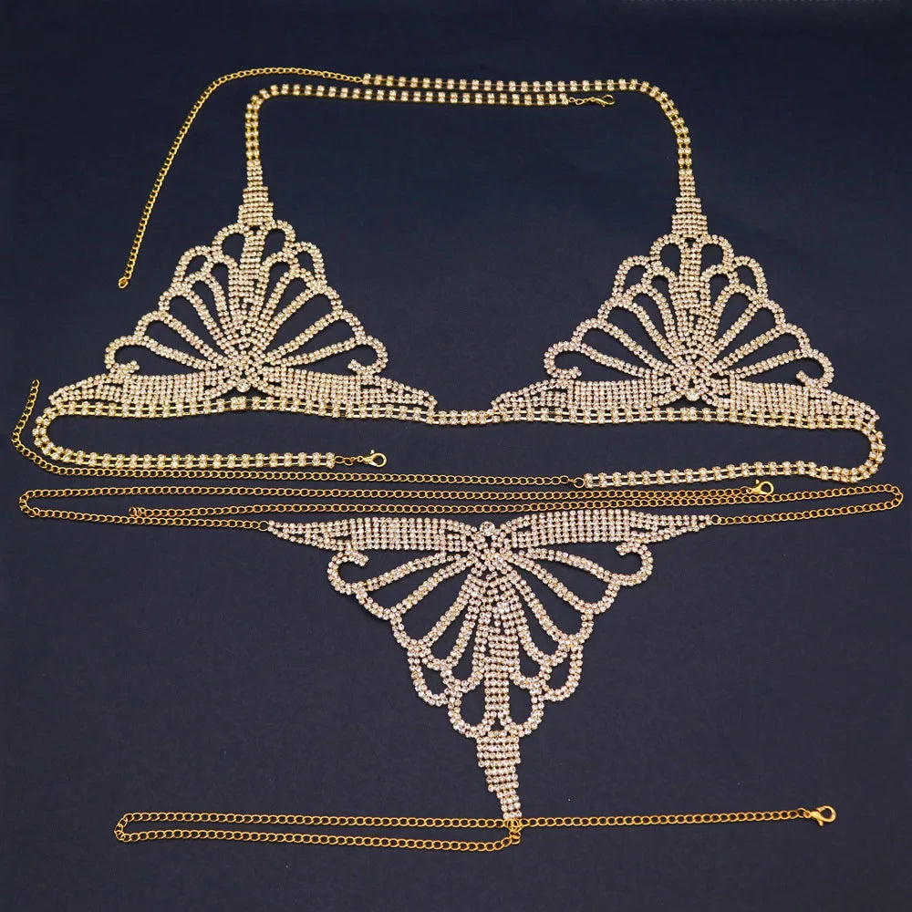 Bikini de cadena con strass