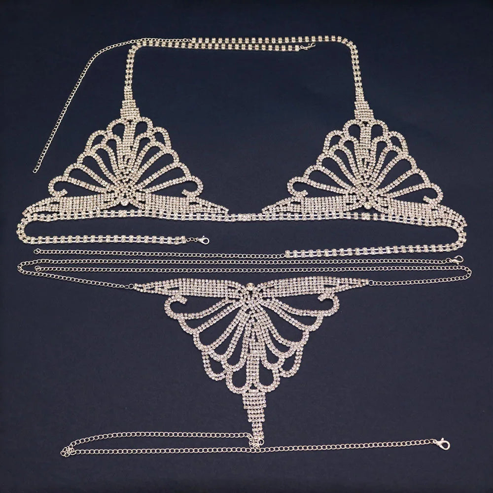 Bikini de cadena con strass